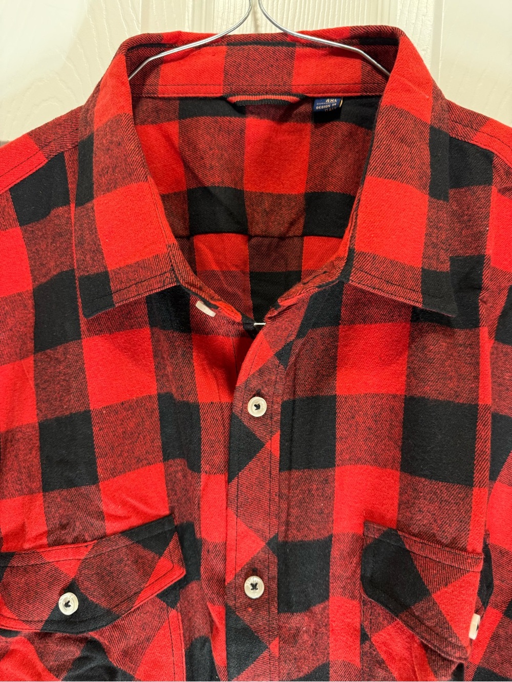 Alimens & Gentle Men’s 4XL Red Black Buffalo Plaid Flannel Shirt